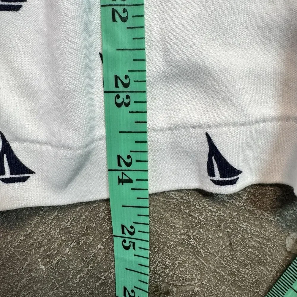 Polo Ralph Lauren Polo Shirt Mens L White Custom Slim Fit Sailboat Print